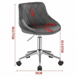 EUGAD Schreibtischstuhl (1 Stück), Bürohocker Rollhocker mit Rollen, Samt, höhenverstellbar, Rosa Dunkellgrau, Hellgrau -EUGAD Verkäufe c8a54bf0 4e97 53f9 a9d8 593f91b2e6fe