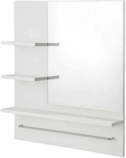 EUGAD Spiegelschrank Hängeschrank mit 3 Ablagen Weiß