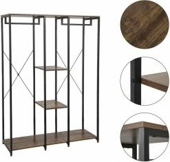 EUGAD Kleiderständer, Wäscheständer Garderobenständer mit Ablage Schwarzrohre und Eiche Platte Schwarz-Hell Eiche, Schwarz-Vintage, Weiß-Eiche -EUGAD Verkäufe c9a78e46 f91b 5f46 8d77 db3c286bdf9e