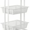 EUGAD Beistellwagen »0030CC«, Rollwagen Küchewagen 3 Gitterkörbe, Rolle mit Bremse 40x76x30 cm Weiß -EUGAD Verkäufe ca303034 ba04 5075 aaaa ca0f9aa540f0