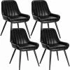 EUGAD Esszimmerstuhl, 4 Stücke Retro Küchenstuhl Sitzfläche aus PU mit Metallbeine Schwarz Braun, Dunkelbraun, Dunkelgrün, Grau -EUGAD Verkäufe cae6722b 6b79 5202 94ad 6b581cddd96a