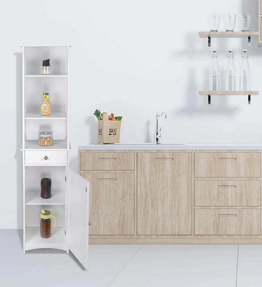 EUGAD Hochschrank Badschrank Eckschrank, Breite/Höhe: 23/165 cm, Holz, mit 1 Schubkasten 6 EUGAD Hochschrank Badschrank Eckschrank, Breite/Höhe: 23/165 cm, Holz, mit 1 Schubkasten – Bild 4