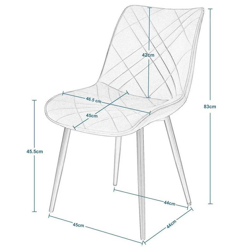 EUGAD Esszimmerstuhl (2 Stück), Küchenstuhl, Polsterstuhl Stuhl,Wohnzimmerstuhl ohne Armlehne, Metallbeine, Samt, Hellgrau Dunkelgrau, Schwarz 13 EUGAD Esszimmerstuhl (2 Stück), Küchenstuhl, Polsterstuhl Stuhl,Wohnzimmerstuhl ohne Armlehne, Metallbeine, Samt, Hellgrau Dunkelgrau, Schwarz – Bild 11
