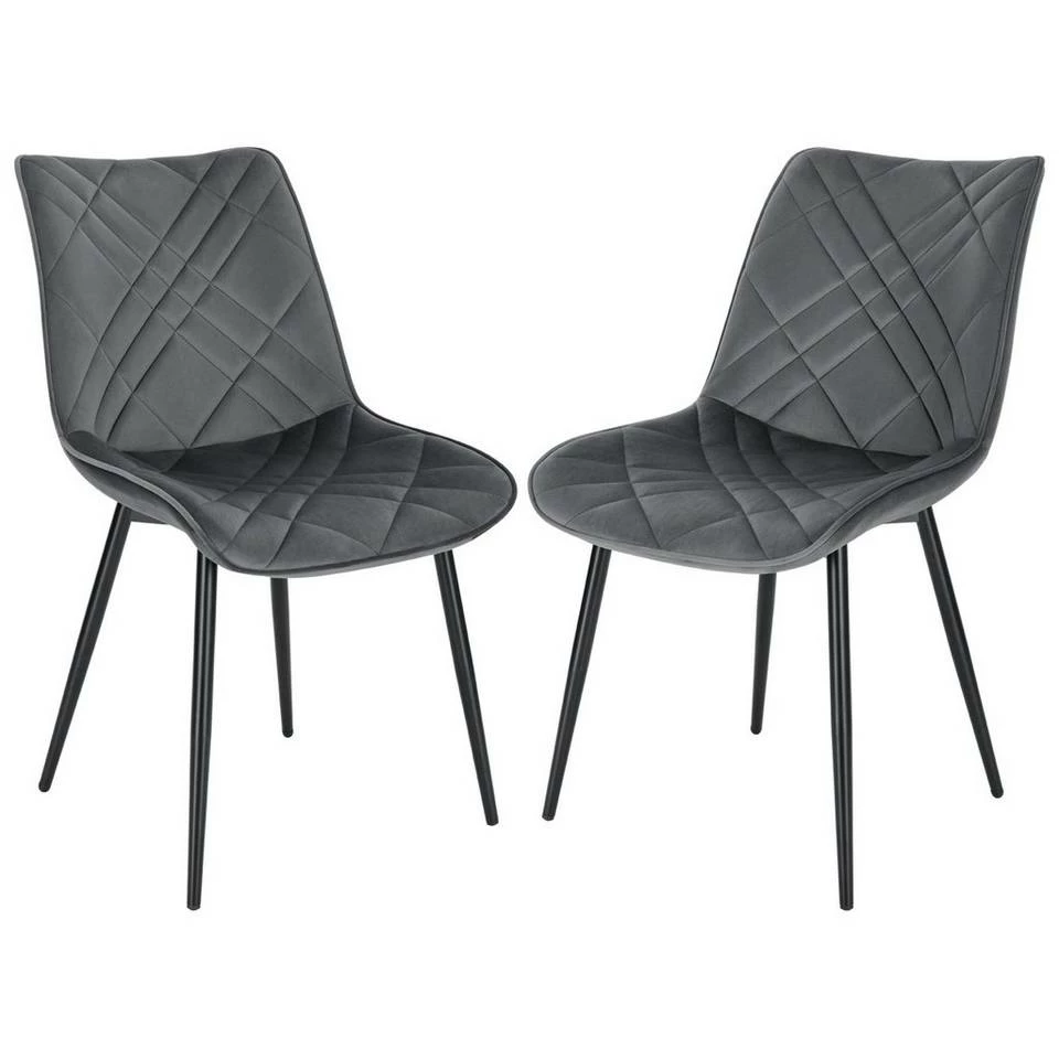 EUGAD Esszimmerstuhl (2 Stück), Küchenstuhl, Polsterstuhl Stuhl,Wohnzimmerstuhl ohne Armlehne, Metallbeine, Samt, Hellgrau Dunkelgrau, Schwarz 11 EUGAD Esszimmerstuhl (2 Stück), Küchenstuhl, Polsterstuhl Stuhl,Wohnzimmerstuhl ohne Armlehne, Metallbeine, Samt, Hellgrau Dunkelgrau, Schwarz – Bild 9