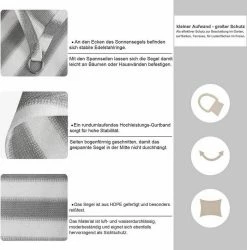 EUGAD Sonnensegel »0192ZYF«, Sonnenschutz HDPE Wasserdurchlässig UV-Schutz -EUGAD Verkäufe cbf28773 5d4e 5c79 a67f 3f1801ca056b