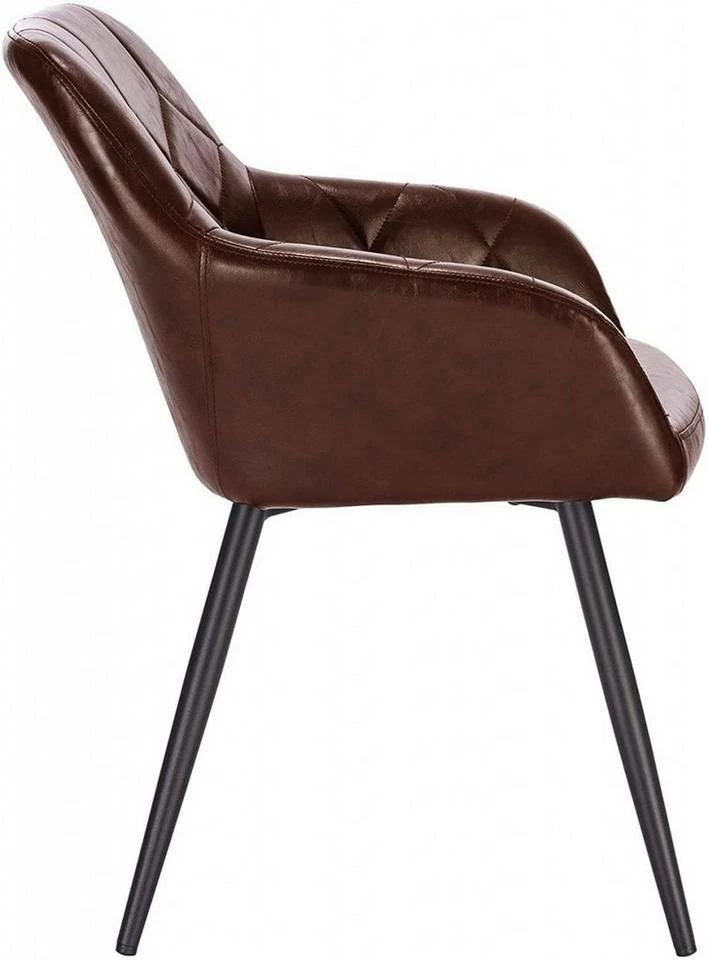 EUGAD Esszimmerstuhl, 2er-Set Esszimmerstuhl aus Kunstleder Metallbeine Dunkelbraun Schwarz 9 EUGAD Esszimmerstuhl, 2er-Set Esszimmerstuhl aus Kunstleder Metallbeine Dunkelbraun Schwarz – Bild 7