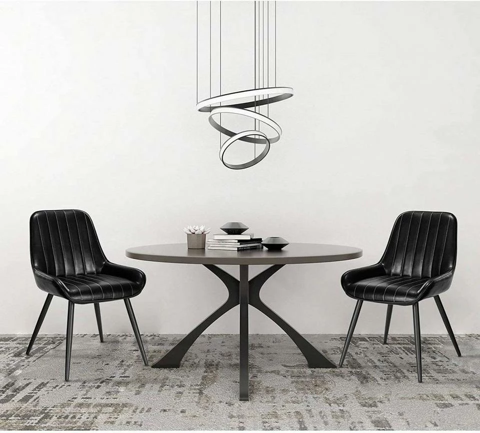 EUGAD Esszimmerstuhl, 4 Stücke Retro Küchenstuhl Sitzfläche aus PU mit Metallbeine Schwarz Braun, Dunkelbraun, Dunkelgrün, Grau 6 EUGAD Esszimmerstuhl, 4 Stücke Retro Küchenstuhl Sitzfläche aus PU mit Metallbeine Schwarz Braun, Dunkelbraun, Dunkelgrün, Grau – Bild 4