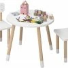 EUGAD Sitzgruppe, Kindertisch mit Stühle, 3tlg. Kindersitzgruppe Kindermöbel, 1 Kindertisch und 2 Kinderstühlen Tischset rund in Katzenform aus MDF und Kiefernholz im Kinderzimmer, Weiß -EUGAD Verkäufe cd5d0146 d5e1 4ef8 bcff 46658bdbd312