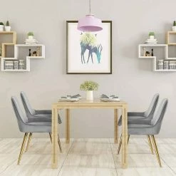 EUGAD Esszimmerstuhl, 4 Stücke Retro Küchenstuhl Sitzfläche aus Samt mit Metallbeine Dunkelgrün Bordeaux, Dunkelgrau, Dunkelgr&uuml;n, Hellgrau, Rosa, Schwarz -EUGAD Verkäufe cd9a5d93 4d6c 584d 8bb8 3f966ce1f7d0