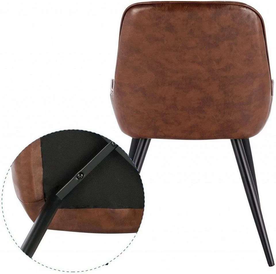 EUGAD Esszimmerstuhl, 4 Stücke Retro Küchenstuhl Sitzfläche aus PU mit Metallbeine Schwarz Braun, Dunkelbraun, Dunkelgrün, Grau 30 EUGAD Esszimmerstuhl, 4 Stücke Retro Küchenstuhl Sitzfläche aus PU mit Metallbeine Schwarz Braun, Dunkelbraun, Dunkelgrün, Grau – Bild 28