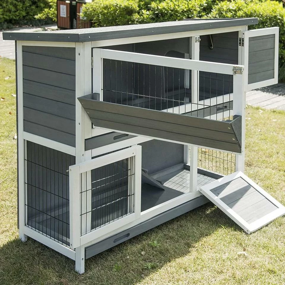 EUGAD Tierhaus, Hasenstall Kaninchenstall Hasenkäfig Kleintierstall Meerschweinchen Massivholz Hellrot 120 x 50 x 100,5 cm Grau-Weiß, Hellbraun 21 EUGAD Tierhaus, Hasenstall Kaninchenstall Hasenkäfig Kleintierstall Meerschweinchen Massivholz Hellrot 120 x 50 x 100,5 cm Grau-Weiß, Hellbraun – Bild 19