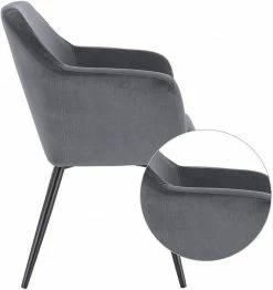 EUGAD Polsterstuhl (1 Stück), Küchenstuhl Samt Stuhl Sessel mit Armlehne, Metallbeine, für Esszimmer Wohnzimmer, Schwarz Dunkelgrau 53 EUGAD Polsterstuhl (1 Stück), Küchenstuhl Samt Stuhl Sessel mit Armlehne, Metallbeine, für Esszimmer Wohnzimmer, Schwarz Dunkelgrau -EUGAD Verkäufe cec0a04d 21f1 4243 b9b0 859586b938eb