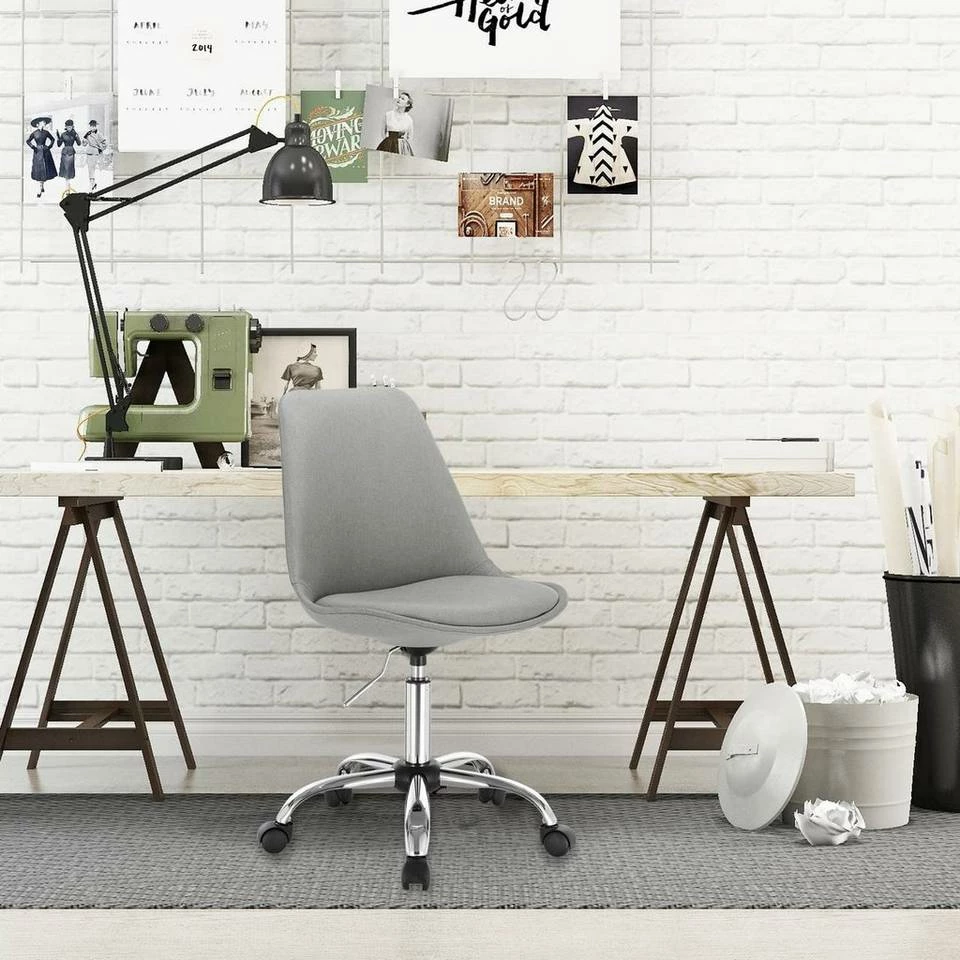 EUGAD Schreibtischstuhl, Arbeitshocker, Stoffbezug, 360° drehbar, Dunkelgrau Duneklgrau, Hellgrau 11 EUGAD Schreibtischstuhl, Arbeitshocker, Stoffbezug, 360° drehbar, Dunkelgrau Duneklgrau, Hellgrau – Bild 9