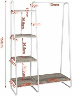 EUGAD Garderobenständer, Kleiderständer,mit Regal, Metall, Holz,im Flur, Wohnzimmer, Dunkelbraun-Schwarz Eiche-Weiß, Sand-Weiß -EUGAD Verkäufe cf5c9b47 7540 5393 ae61 6b2fe2c38a48
