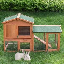 EUGAD Tierhaus, Kaninchenstall Kleintierstall Hasenkäfig, mit Treppe Wetterfest Doppelstöckig, Hellrot -EUGAD Verkäufe cfe2ee94 f822 569a 9ff5 0030b99df387