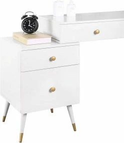 EUGAD Schminktisch (1-St), Schminktisch mit Hocker und Spiegel, Frisiertisch mit 4 Schubladen und Kosmetiktisch Frisierkommode für Schlafzimmer, Weiß Gold 19 EUGAD Schminktisch (1-St), Schminktisch mit Hocker und Spiegel, Frisiertisch mit 4 Schubladen und Kosmetiktisch Frisierkommode für Schlafzimmer, Weiß Gold -EUGAD Verkäufe cfeecfd5 4f39 5e71 8621 5bbfc5fe899b