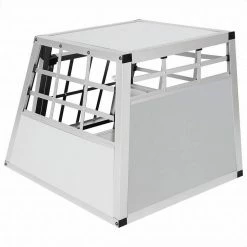 EUGAD Tiertransportbox, Hundetransportbox Alu Hundebox Reisebox Autobox für kleine/mittlere Hunde Französische Bulldogge Beagle Terriers Dackel Shiba Inu 69 x 54 x 50 cm L Schwarz, Silber -EUGAD Verkäufe cff244ed d9b3 545c 8dfc 9aebacdb46ff