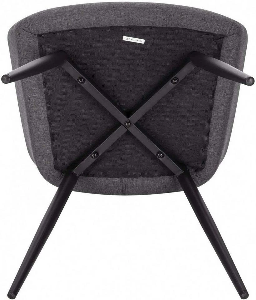 EUGAD Esszimmerstuhl (6 Stück), Wohnzimmerstuhl aus Leinen Polsterstuhl mit Armlehnen und Rückenlehne schwarze Gestell aus Metall Hellgrau Dunkelgrau 17 EUGAD Esszimmerstuhl (6 Stück), Wohnzimmerstuhl aus Leinen Polsterstuhl mit Armlehnen und Rückenlehne schwarze Gestell aus Metall Hellgrau Dunkelgrau – Bild 15