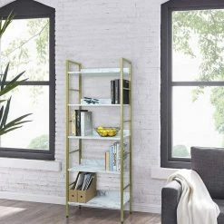 EUGAD Bücherregal, 1-tlg., Standregal, Küchenregal, 5 offenen Regalebenen, MDF, Metall, Schwarz Marmor Golden-Weißer Marmor, Vintage 35 EUGAD Bücherregal, 1-tlg., Standregal, Küchenregal, 5 offenen Regalebenen, MDF, Metall, Schwarz Marmor Golden-Weißer Marmor, Vintage -EUGAD Verkäufe d0ac09f9 6740 4adc 9401 ba8217306c7c