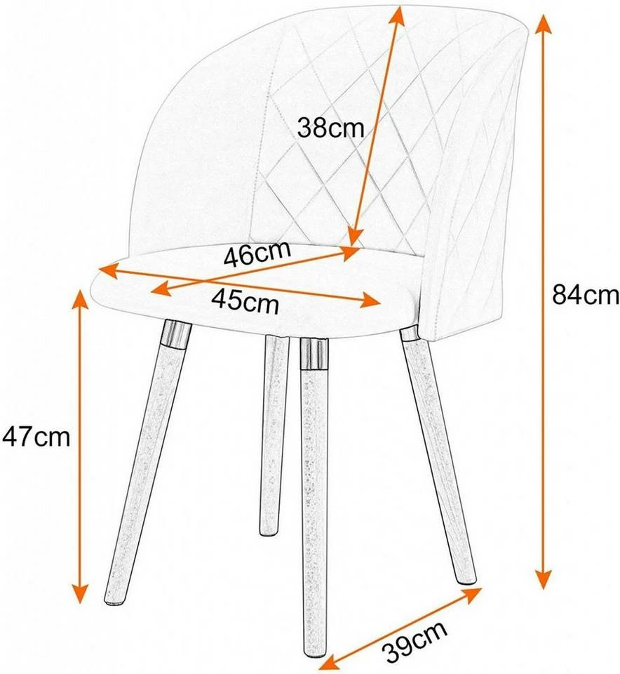 EUGAD Esszimmerstuhl, 2er-Set Esszimmerstuhl Küchenstuhl Samt Massivholz Rosa Cremeweiß 13 EUGAD Esszimmerstuhl, 2er-Set Esszimmerstuhl Küchenstuhl Samt Massivholz Rosa Cremeweiß – Bild 11