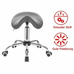 EUGAD Drehstuhl (1 Stück), Sattelhocker gepolstert höhenverstellbar aus Kunstleder Grau Schwarz, Weiß -EUGAD Verkäufe d18db605 f806 555a 974c e4983c4e5bf6