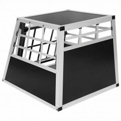 EUGAD Tiertransportbox, Hundetransportbox Alu Hundebox Reisebox Autobox für kleine/mittlere Hunde Französische Bulldogge Beagle Terriers Dackel Shiba Inu 69 x 54 x 50 cm L Schwarz, Silber -EUGAD Verkäufe d1c034a2 47bb 5820 9028 08df821c5889