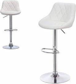 EUGAD Barhocker, 2er-Set Barstühle, höhenverstellbar, 360°drehbar Weiß Bordeaux, Cremeweiß, Grau, Khaki, Rot, Schwarz, Weiß