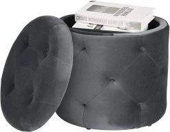 EUGAD Sitzhocker, Sitztruhe mit Stauraum, Sitz rund mit Deckel, Samt, ca.27L, Rosa Dunkelgrau, Hellgrau -EUGAD Verkäufe d56c63a7 d7ce 57b2 be23 ea6b4e0287f8