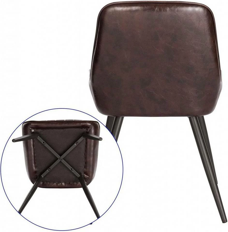 EUGAD Esszimmerstuhl, 4 Stücke Retro Küchenstuhl Sitzfläche aus PU mit Metallbeine Schwarz Braun, Dunkelbraun, Dunkelgrün, Grau 22 EUGAD Esszimmerstuhl, 4 Stücke Retro Küchenstuhl Sitzfläche aus PU mit Metallbeine Schwarz Braun, Dunkelbraun, Dunkelgrün, Grau – Bild 20