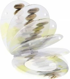 EUGAD WC-Sitz (1-St), Toilettensitz, WC Sitz mit Absenkautomatik, MDF, Holz, Softclose Scharnier Grüne Blätter, Holzfarbe, Lilie, Seestern, Seestern Am Strand, Seestern Sonnenuntergang, Stone, ‎Lila Blume und Stones -EUGAD Verkäufe d760a812 004a 439a b76b 7a59eaac3498