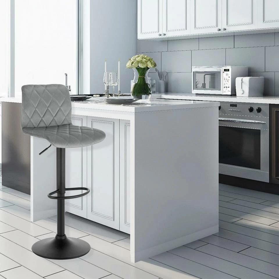 EUGAD Barhocker (2 St), Barhocker Drehstuhl Tresenhocker Barstuhl, Sitzfläche aus Samt mit Rücklehne Höhenverstellbar 11 EUGAD Barhocker (2 St), Barhocker Drehstuhl Tresenhocker Barstuhl, Sitzfläche aus Samt mit Rücklehne Höhenverstellbar – Bild 9