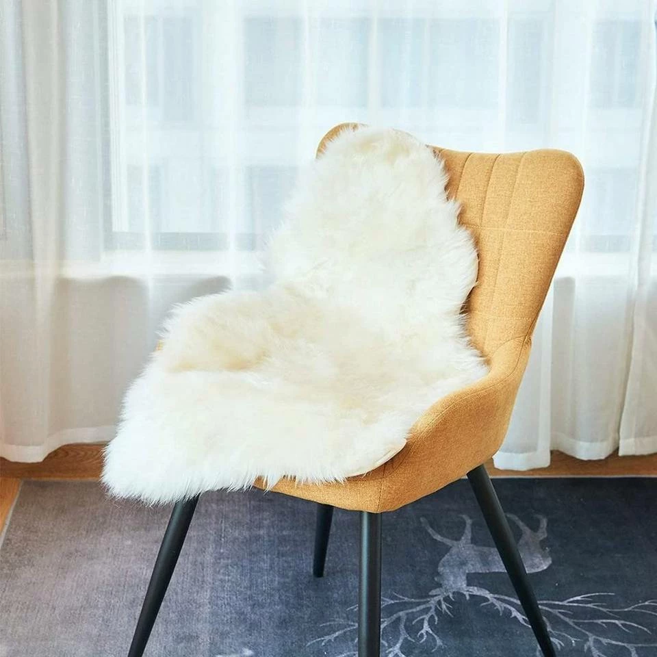 Teppich, EUGAD, Lammfell Schaffell echtes Naturfell Wohnzimmer Bettvorleger Sofa Matte Grau Weiß 26 Teppich, EUGAD, Lammfell Schaffell echtes Naturfell Wohnzimmer Bettvorleger Sofa Matte Grau Weiß – Bild 24