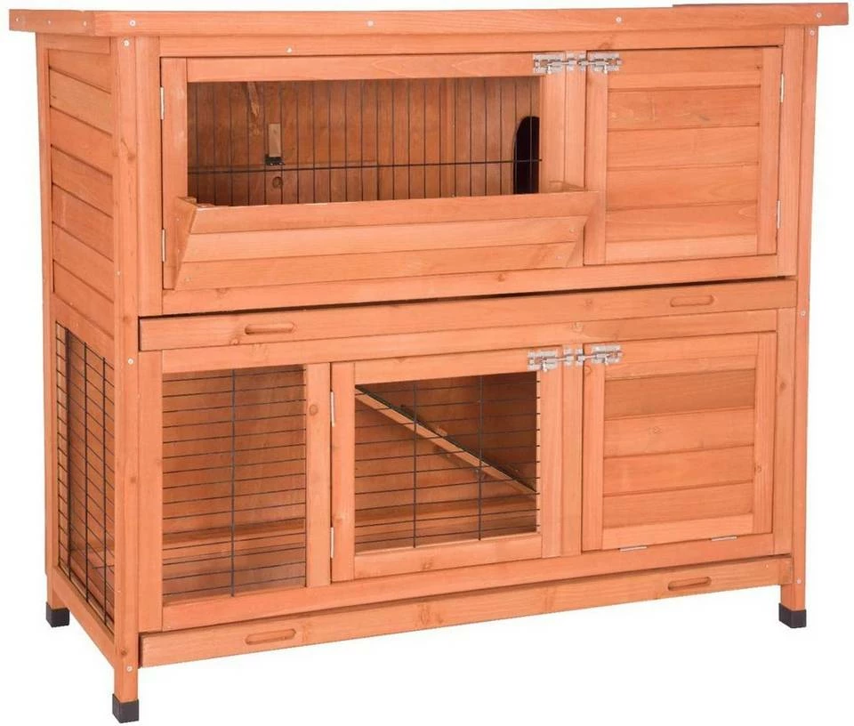 EUGAD Tierhaus, Hasenstall Kaninchenstall Hasenkäfig Kleintierstall Meerschweinchen Massivholz Hellrot 120 x 50 x 100,5 cm Grau-Weiß, Hellbraun 3 EUGAD Tierhaus, Hasenstall Kaninchenstall Hasenkäfig Kleintierstall Meerschweinchen Massivholz Hellrot 120 x 50 x 100,5 cm Grau-Weiß, Hellbraun