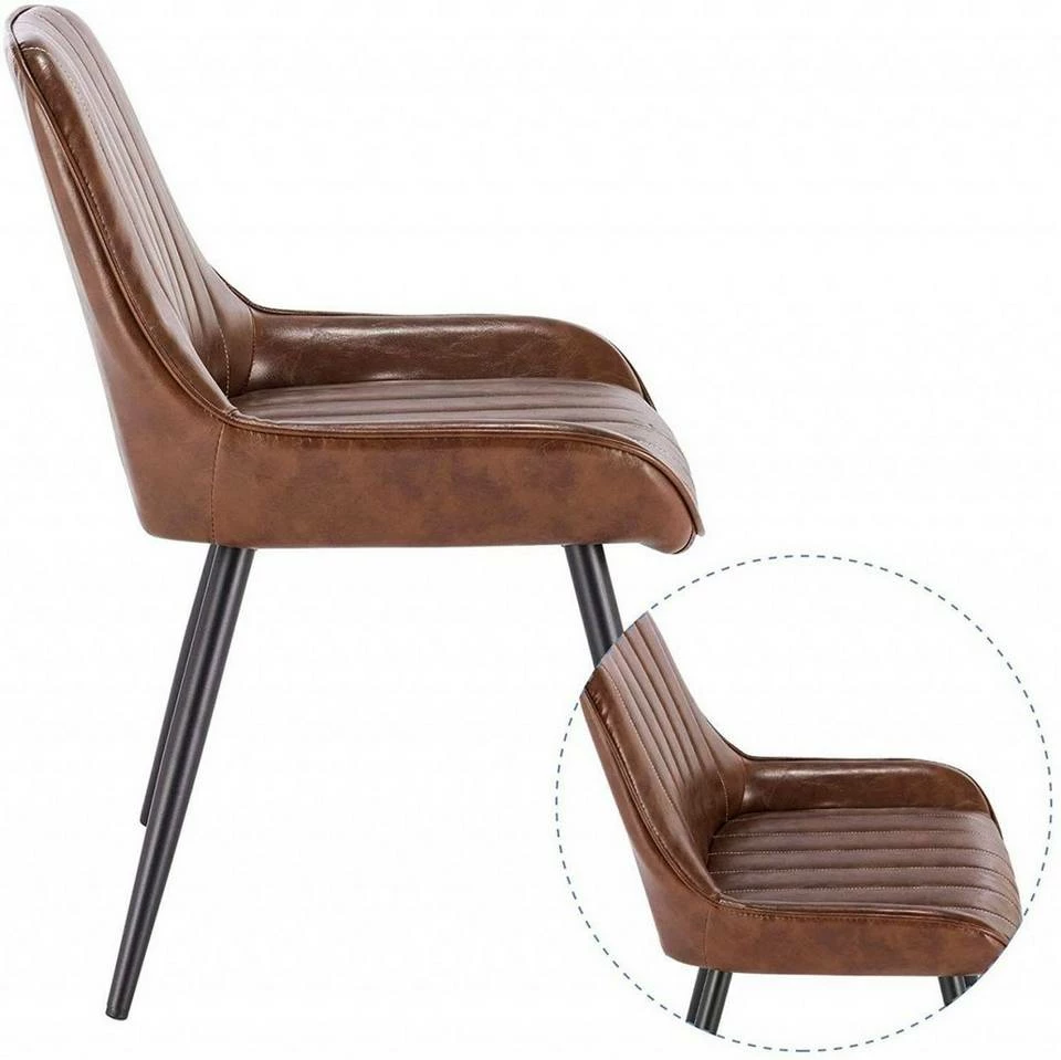 EUGAD Esszimmerstuhl, 2 Stücke Esszimmerstuhl Küchenstuhl Kunstleder Braun, Dunkelbraun, Dunkelgrün, Grau, Schwarz 28 EUGAD Esszimmerstuhl, 2 Stücke Esszimmerstuhl Küchenstuhl Kunstleder Braun, Dunkelbraun, Dunkelgrün, Grau, Schwarz – Bild 26