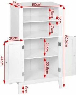 EUGAD Badkommode, Badschrank Beistellschrank, mit Doppeltür, 4 Fächern, MDF, Weiß 13 EUGAD Badkommode, Badschrank Beistellschrank, mit Doppeltür, 4 Fächern, MDF, Weiß -EUGAD Verkäufe dd64819e f443 575b ade9 74e2794ca9ab