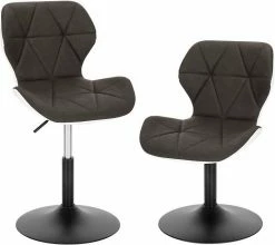 EUGAD Barhocker (2 St), niedriger Barhocker 360° Drehstuhl mit Rückenlehne 120kg belastbar Stuhl höhenverstellbar Kunstleder Sitzhöhe 40-54cm Dunkelbraun Weiß Anthrazit+Wei&szlig;, Dunkelbraun+Wei&szlig; -EUGAD Verkäufe dd64a3a7 8b63 4ddd ba67 495a8a40eb57