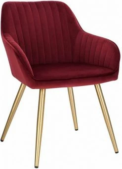 EUGAD Polsterstuhl (Set, 1 Stück), Esszimmerstuhl Küchenstuhl Samt, mit goldener Metallbeinen Blau, Bordeaux, Dunkelgrau, Dunkelgrün, Hellgrau, Rosa, Schwarz -EUGAD Verkäufe ddda4798 8b27 5370 a65c e6b071b8a99d