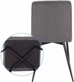 EUGAD Esszimmerstuhl (2 Stück), Küchenstuhl Polsterstuhl, mit Rückenlehne, Metallbeine, Sitzfläche aus Leinen, Dunkelgrau Dunkelgrau | Dunkelgrau, Hellgrau | Hellgrau -EUGAD Verkäufe de2923b0 bec3 41d2 850c 660f92a52685