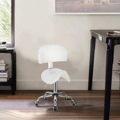 EUGAD Arbeitshocker (1er-Set), Sattelhocker mit Rückenlehne gepolstert höhenverstellbar aus Kunstleder Schwarz Grau, Weiß -EUGAD Verkäufe de431cad 8da8 5e68 9d79 3eead5e95422