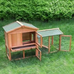 EUGAD Tierhaus, Kaninchenstall Kleintierstall Hasenkäfig, mit Treppe Wetterfest Doppelstöckig, Hellrot -EUGAD Verkäufe de933815 7fa9 5f88 9012 13cc37d1b123