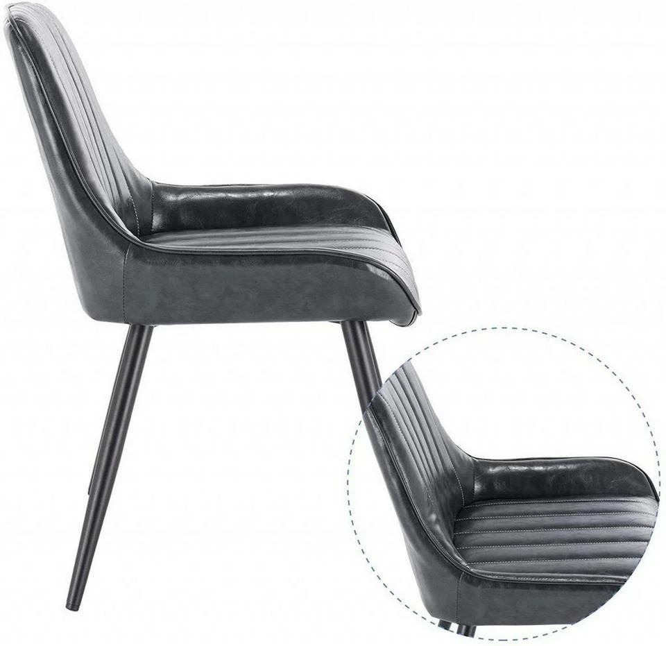 EUGAD Esszimmerstuhl, 2 Stücke Esszimmerstuhl Küchenstuhl Kunstleder Braun, Dunkelbraun, Dunkelgrün, Grau, Schwarz 7 EUGAD Esszimmerstuhl, 2 Stücke Esszimmerstuhl Küchenstuhl Kunstleder Braun, Dunkelbraun, Dunkelgrün, Grau, Schwarz – Bild 5