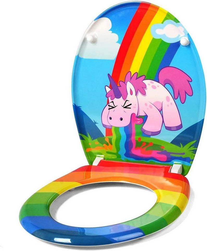 EUGAD WC-Sitz, Toilettendeckel mit Absenkautomatik Einhorn 3 EUGAD WC-Sitz, Toilettendeckel mit Absenkautomatik Einhorn