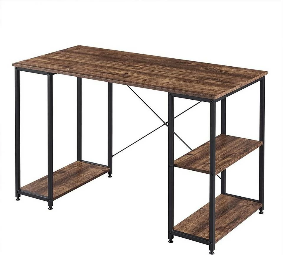 EUGAD Schreibtisch, Bürotisch PC-Tisch mit Ablage aus Metall und Holz, 120x60x75cm, Vintage 3 EUGAD Schreibtisch, Bürotisch PC-Tisch mit Ablage aus Metall und Holz, 120x60x75cm, Vintage