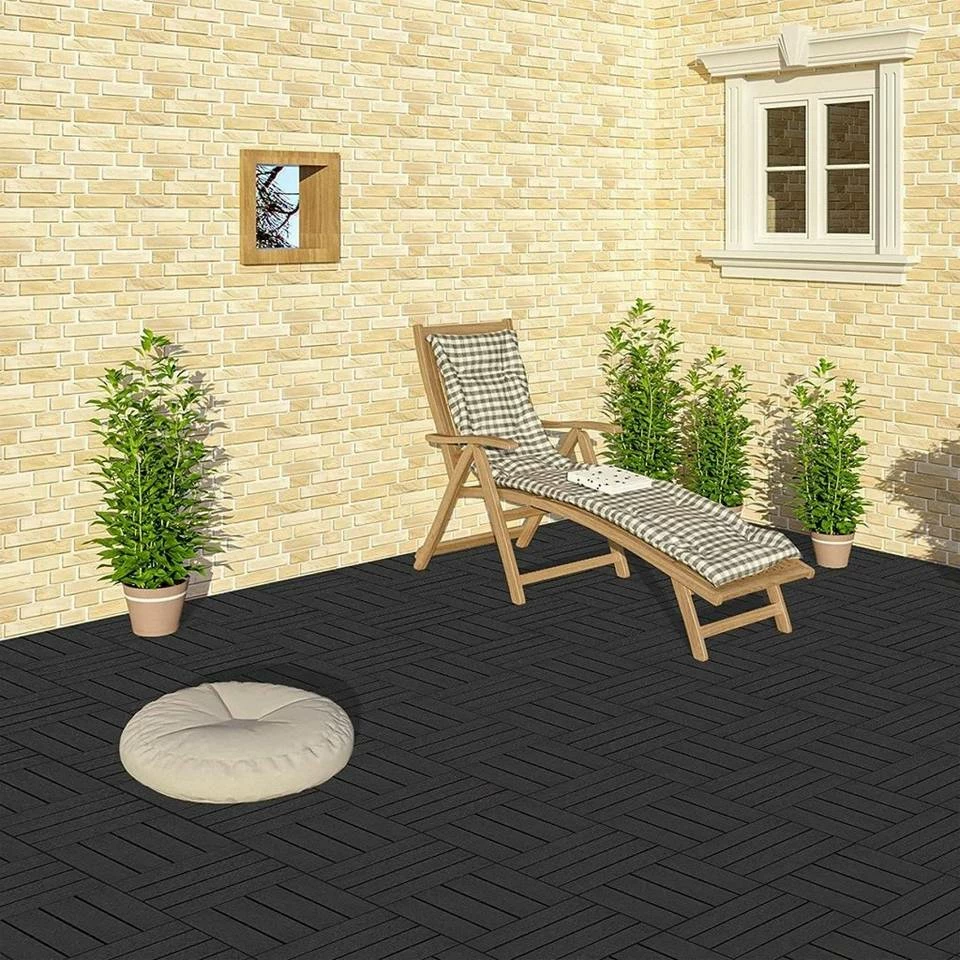 EUGAD WPC-Fliesen, 22 Stück WPC Terrassenfliesen in T-Form 30x30cm Dunkelgrau Anthrazit, Braun, Hellgrau 11 EUGAD WPC-Fliesen, 22 Stück WPC Terrassenfliesen in T-Form 30x30cm Dunkelgrau Anthrazit, Braun, Hellgrau – Bild 9