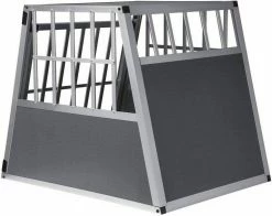 EUGAD Tiertransportbox, Hundetransportbox Alu Hundebox Reisebox Autobox für große Hunde Husky Samojede Weimaraner Border Collie Chow-Chow Shetland Sheepdog 85x65x69 cm Silber Grau -EUGAD Verkäufe e041a5d1 41af 5034 b898 030d78a9b540