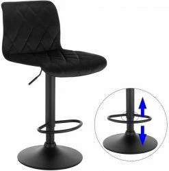 EUGAD Barhocker, 2er-Set Barstühle, Bezug in Samt Schwarz -EUGAD Verkäufe e08d9748 b02c 530a b8a0 0bd78f234c8f