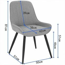 EUGAD Polsterstuhl (2 Stück), Esszimmerstühle aus Leinen mit stabilen Metallbeinen, mit Rückenlehne und gepolsterter Sitzfläche Dunkelgrau, Hellgrau 22 EUGAD Polsterstuhl (2 Stück), Esszimmerstühle aus Leinen mit stabilen Metallbeinen, mit Rückenlehne und gepolsterter Sitzfläche Dunkelgrau, Hellgrau -EUGAD Verkäufe e0fddaa5 cbb0 5028 bc72 91d16856b68e