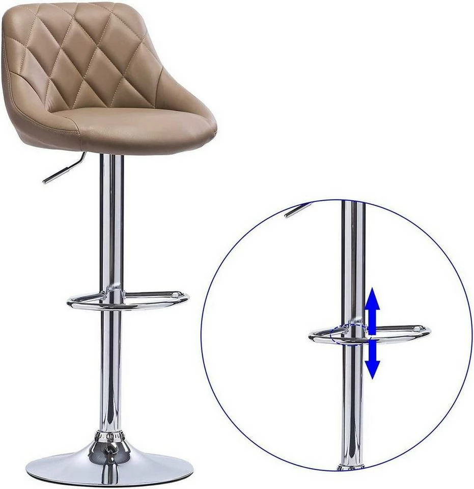 EUGAD Barhocker, 2er-Set Barstühle, höhenverstellbar, 360°drehbar Weiß Bordeaux, Cremeweiß, Grau, Khaki, Rot, Schwarz, Weiß 14 EUGAD Barhocker, 2er-Set Barstühle, höhenverstellbar, 360°drehbar Weiß Bordeaux, Cremeweiß, Grau, Khaki, Rot, Schwarz, Weiß – Bild 12