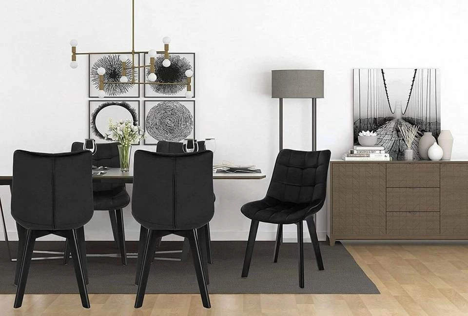 EUGAD Esszimmerstuhl (6 Stück), Wohnzimmerstuhl mit Rückenlehne, Polsterstuhl Küchenstuhl Weich Samt und Holz für ESS- und Wohnzimmer Schwarz Dunkelgrau, Dunkelgrün, Rosa 3 EUGAD Esszimmerstuhl (6 Stück), Wohnzimmerstuhl mit Rückenlehne, Polsterstuhl Küchenstuhl Weich Samt und Holz für ESS- und Wohnzimmer Schwarz Dunkelgrau, Dunkelgrün, Rosa – Bild 2