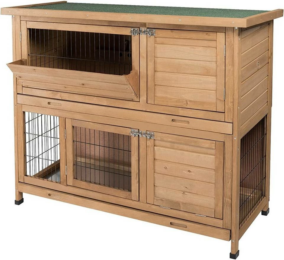 EUGAD Tierhaus, Hasenstall Kaninchenstall Hasenkäfig Kleintierstall Meerschweinchen Massivholz Hellrot 120 x 50 x 100,5 cm Grau-Weiß, Hellbraun 13 EUGAD Tierhaus, Hasenstall Kaninchenstall Hasenkäfig Kleintierstall Meerschweinchen Massivholz Hellrot 120 x 50 x 100,5 cm Grau-Weiß, Hellbraun – Bild 11